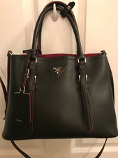 Nwt Prada City Sport Black And Red Tote--gorgeous Lambskin Smooth Leather 1bg883