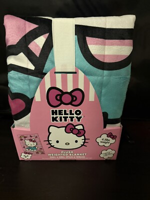 Hello Kitty Pink With Hearts 4.5lb Weighted Blanket  36 x48  Super Cute!  