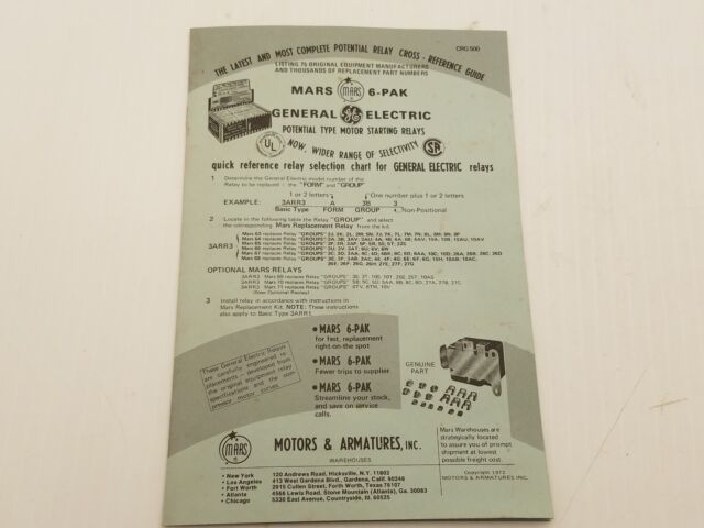 Electric Motor Cross Reference Chart