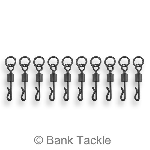 Quick Change Flexi Ring Swivels Größe 8 und 11 Karpfen Angelgerät schwarz Rig Link - Bild 9 von 10