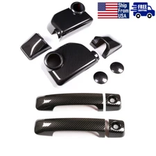 Carbon fiber ABS Door Handle & Rearview Mirror Trim Cover For FJ Cruiser 07-21