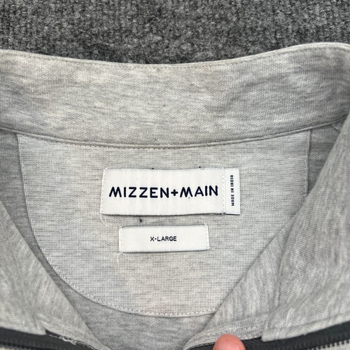 Mizzen + Main 1/4 Zip Sweater Mens XL Fairway Pullover Gray Heather - Picture 3 of 9