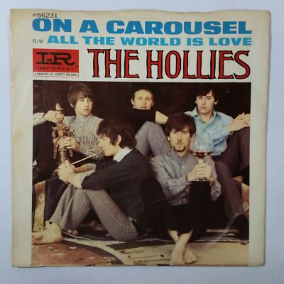 HOLLIES On A Carousel b/w All The World 66231 7'' 45rpm Vinyl VG+ Cvr VG+ near ++