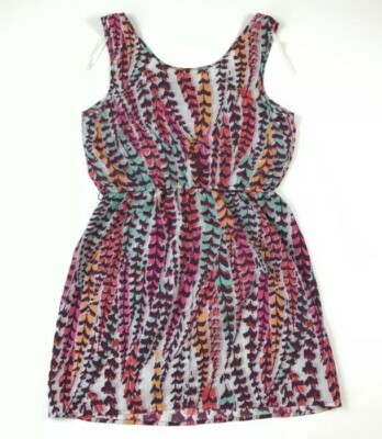 AS-U-WISH Fit Flare Dress Women Large Vibrant Purple Colorful