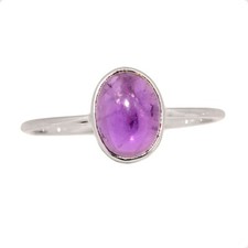 Natural Amethyst - African 925 Sterling Silver Ring Jewelry s.6.5 CR72235