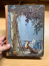 ANTIQUE/VINTAGE "AESOP'S FABLES" ILLUSTRATED LARGE FICTION HARDBACK BOOK (P4)