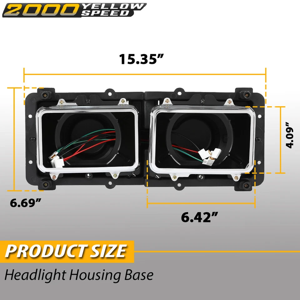 Pair Headlight Housing Bases Fit For 1989-03 Freightliner FLD 112 120 Left&Right Foto 3 de 4