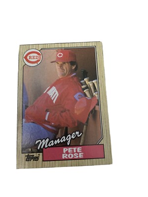 1987 topps pete rose cincinnati reds #393 rare baseball card 1987 Topps Pete Rose Cincinnati Reds #393 RARE Baseball Card