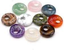 10Pcs Charm Natural Crystal Agate Stone Bead Pendant for Jewelry Making Necklace