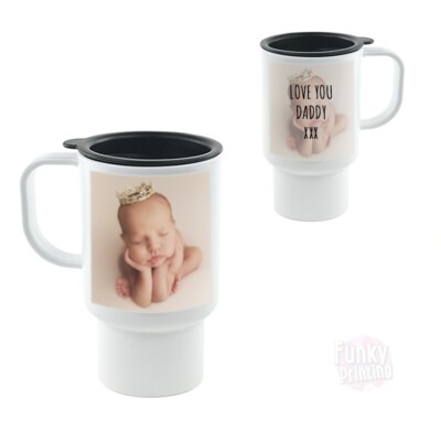 Personalised Photo Travel Mug Flask Cup Custom Coffee Tea