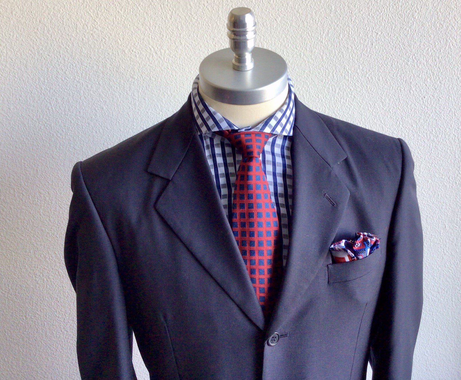 3 Button Front Dave De Roma Mens Navy Blue Blazer 100% Wool 3 Buttons Size 40 Long | eBay