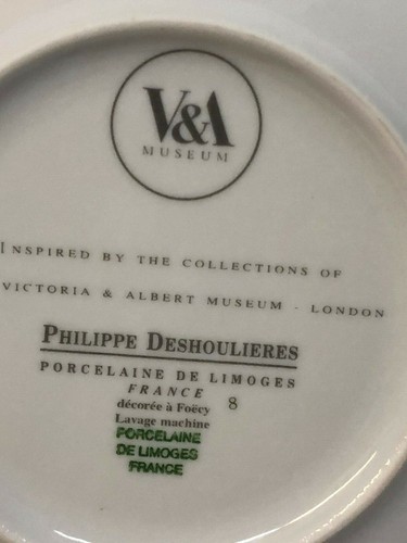 PHILIPPE DESHOULIERES V & A KENSINGTON FRUITS BREAD & BUTTER PLATE 6" APPLES - Picture 3 of 3