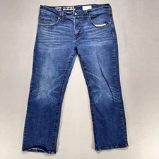 TK Axel Jeans Mens 36x28 Low Slim Boot Stretch Dark Wash Loose American Denim