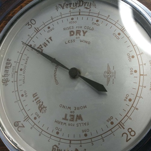 Antikes SB Shortland Bowen England Wandbarometer Kapitänsrad - Bild 3 von 5