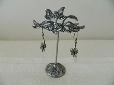 ART NOUVEAU Style SEAGULL PEWTE Vintage Earring Stand Holder Canada 1991