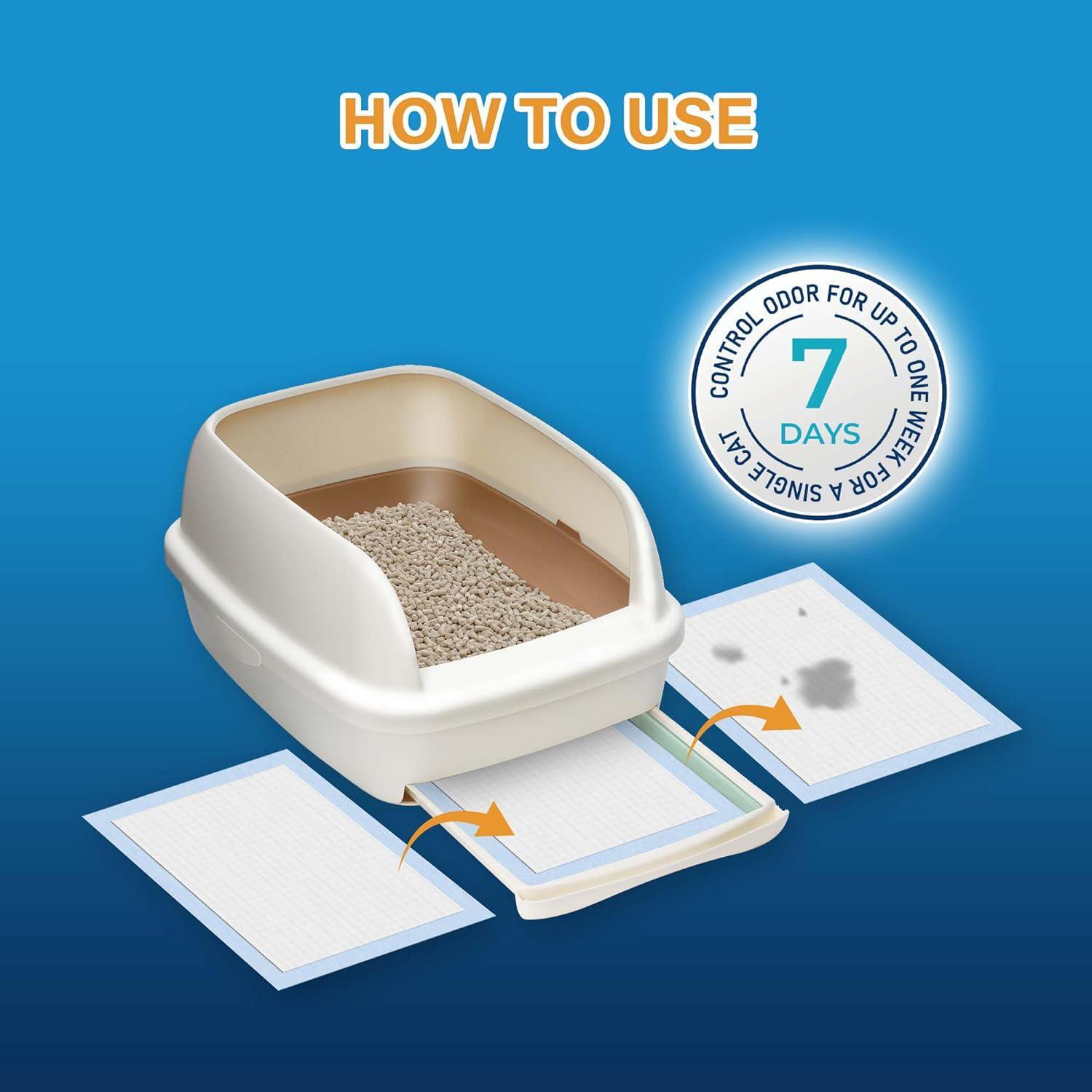 All-Absorb Cat Litter Long Lasting Pad Refills for LitterBox 17.7x11.8 50 Count