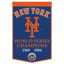 New York Mets MLB 24" x 38" Embroidered Wool World Series Banner Wincraft