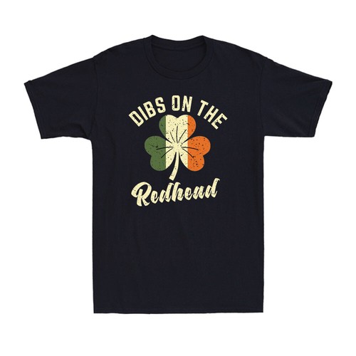 Dibs On The Redhead Irish St Patrick's Day Shamrock Vintage Men's T-Shirt - Picture 3 of 10