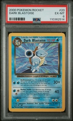 Dark Blastoise 20/82 Team Rocket Regular PSA 6 Nice Investment Rocket Pokemon
