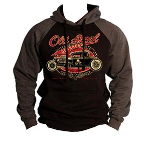 New Old Skool Raglan Hoodie sweatshirt Mechanic classic hot rod auto shop car