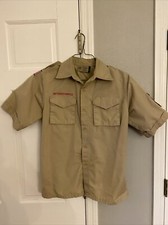 Boy Scouts of America BSA Youth Shirt Large Tan Plain