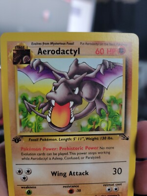 ポケモン - Aerodactyl プテラ 1ED 1st Edition 英語版 1/62 First Edition Rare Promo Aerodactyl PreRelease HOLO Fossil 1
