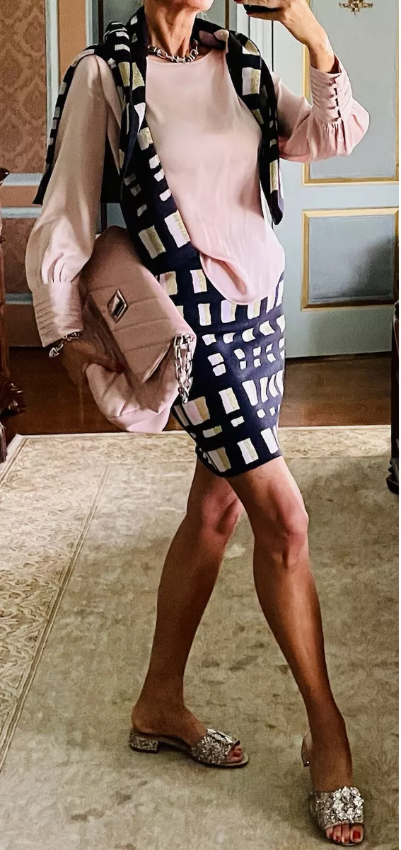 Navy and top pink outfit