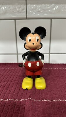 Vintage Louis Marx & Co. Disney Mickey Mouse Wind-Up Tail Plastic Toy Figure