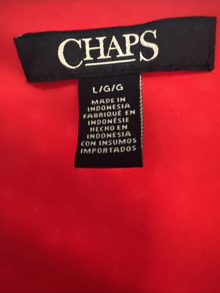 Vestido para mujer CHAPS grande rojo con lunares blancos cuello en V sin mangas Foto 3 de 4