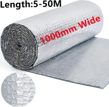 1M Wide 5-50M Insulation Foil Metal Shed Bubble Aluminium Loft Caravan Wall Van