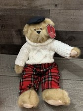 Fergus Plush Teddy Bear 2008 Regis Corp 16" Scotland Plaid Pants Knit Sweater