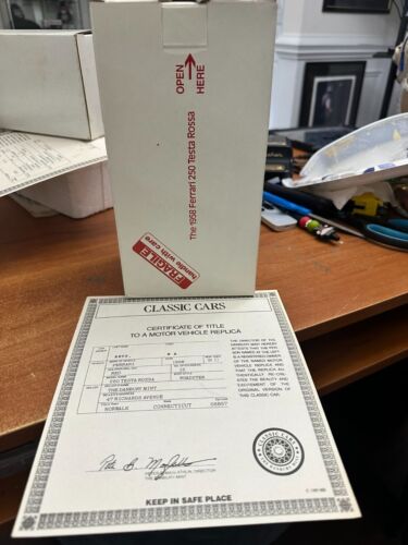 Danbury Mint 1958 Ferrari 250 Testa Rossa Die-Cast Car 1/24 with title - Imagen 5 de 5
