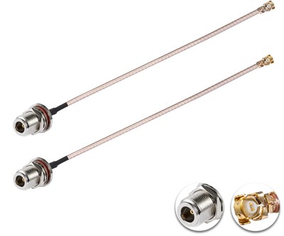 2PCS U.FL IPEX to N Type Female Low Loss Coaxial Cable 6'' /15CM 6'' 