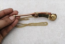 Handcrafted Brass Bosun Pipe | Boatswain Whistle | Nautical Call Pipe Set Of 2