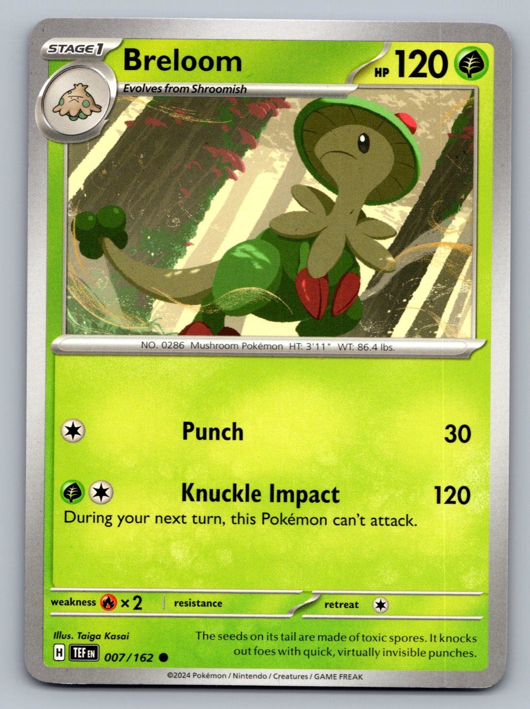 Pokemon TCG SV05: Temporal Forces Breloom 007/162