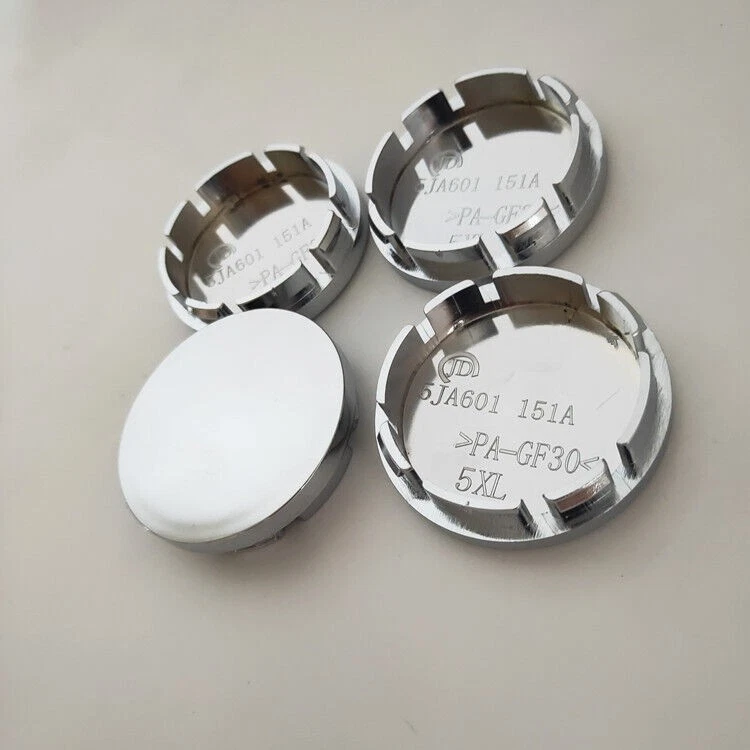 4Pcs 65mm Chrome ABS Plastic Car Wheel Center Rim Hub Cover Caps Blank Silver - Image 2 of 4