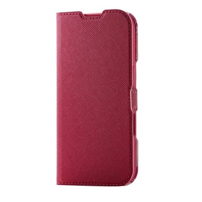 ELECOM iPhone 16 Case, Slim, Lightweight, Folio Cover with Soft Leather, Magneti