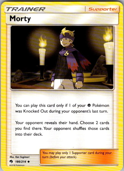 Morty 186/214 Lost Thunder Ultra Rare NM Pokemon TCG