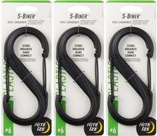 Nite Ize S-Biner Plastic Dual Carabiner 6 - Black 3-Pack 