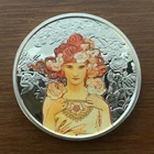 1 oz Silver Colorized Mucha Collection #3 Rose / COA #0562 w/Capsule / Free Ship