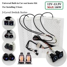 Universal Car Seat Heater Kit For 2 Seat Carbon Fiber Heating Pad 3 Level Switch