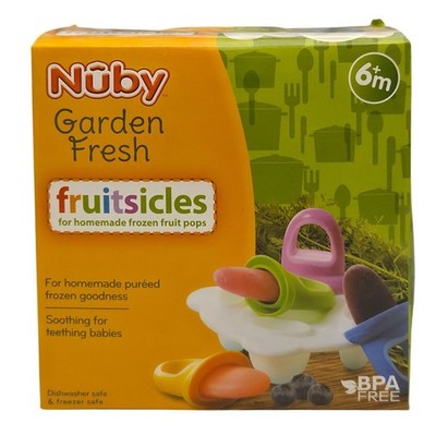Nuby Garden Fresh Fruitsicles Homemade Frozen Pop Tray Teething Molds 6m+