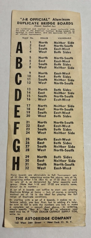 Vintage J-R Official Aluminum Duplicate Bridge Boards Set A 1-4 USED GOOD SHAPE - Image 3 of 4