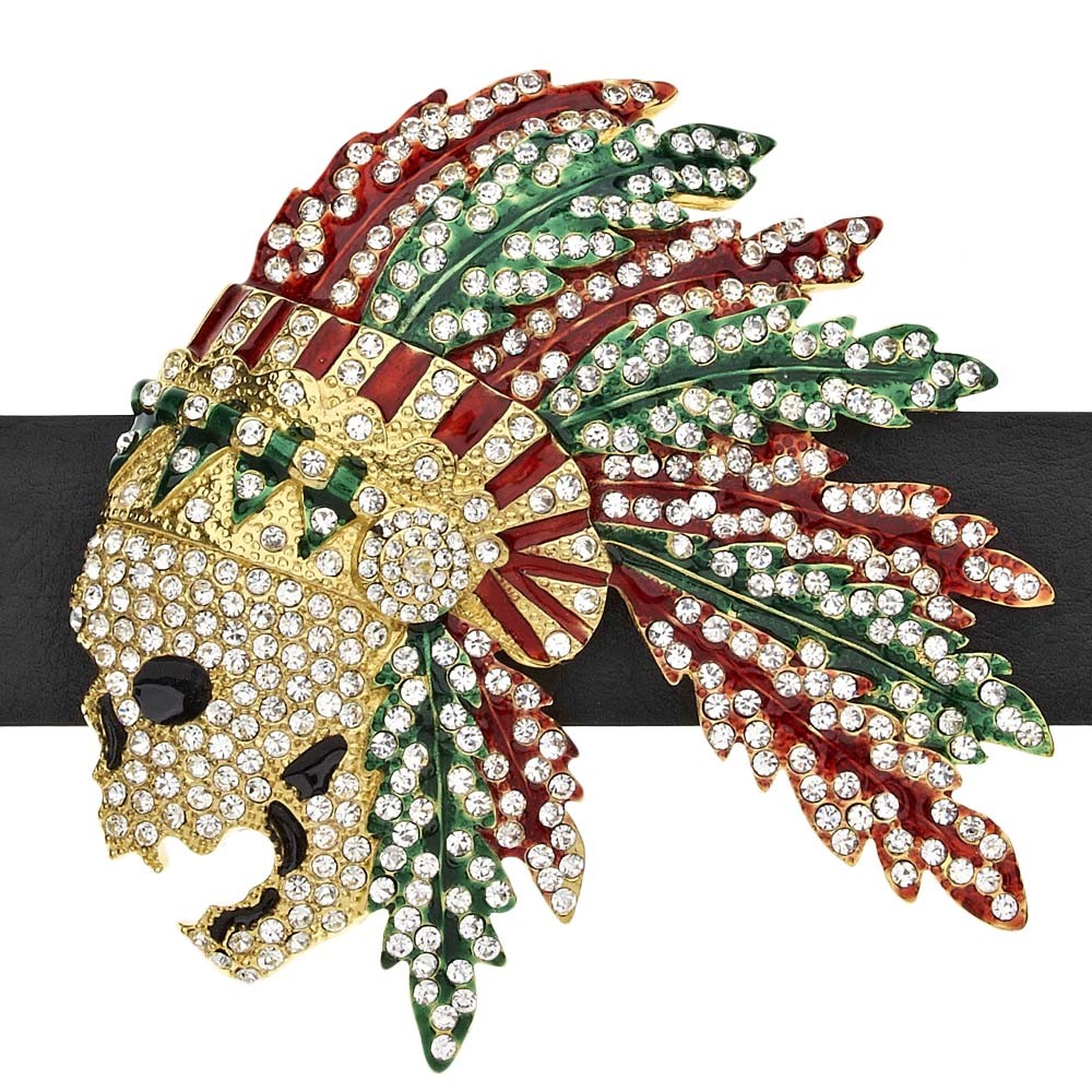 Ледяные побрякушки Хип-хоп Гюртель - ИНДИЙСКОЕ золотое перо