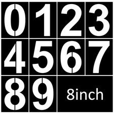 8 Inch Number Stencils Plastic Number Stencils Reusable Digital Painting Temp...
