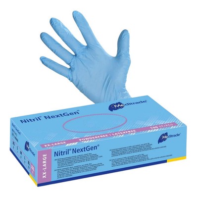 10x Meditrade Nitril Handschuhe NextGen EN 455, puderfrei, blau, 100 Stk. |