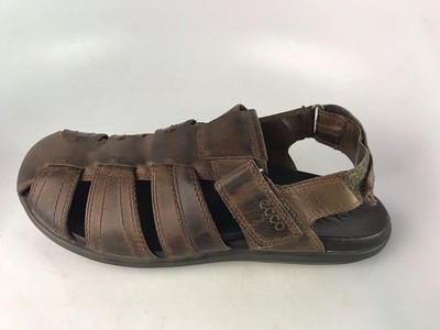 Ecco Men's Chander Fisherman Sandals Brown Leather Sz 46 12/ 12.5 US