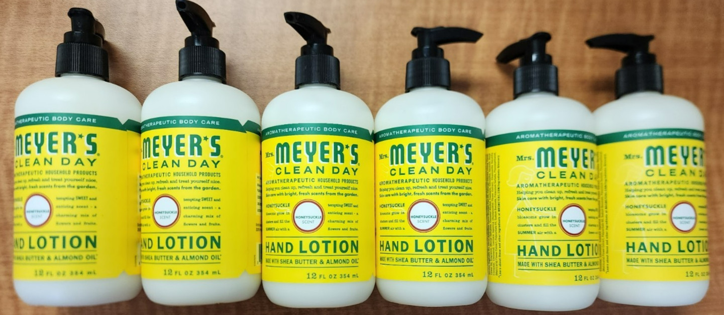 Box of 6 Mrs. Meyer's Clean Day Hand Lotion, Honeysuckle scent, 12 Oz each