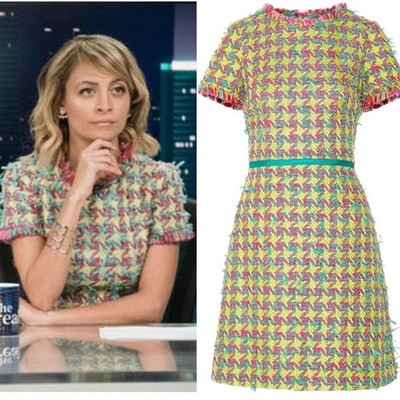 Vintage Fringed Bouclé-Tweed Mini Dress by Boutique Moschino Multicolor sz US 6