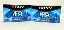 2-Sony TC-30VHGL VHS-C Premium Grade Blank Camcorder Tape 30 Min New Old Stock